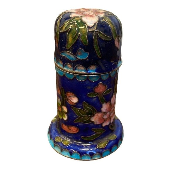 vintage chinese brass cloisonne jar